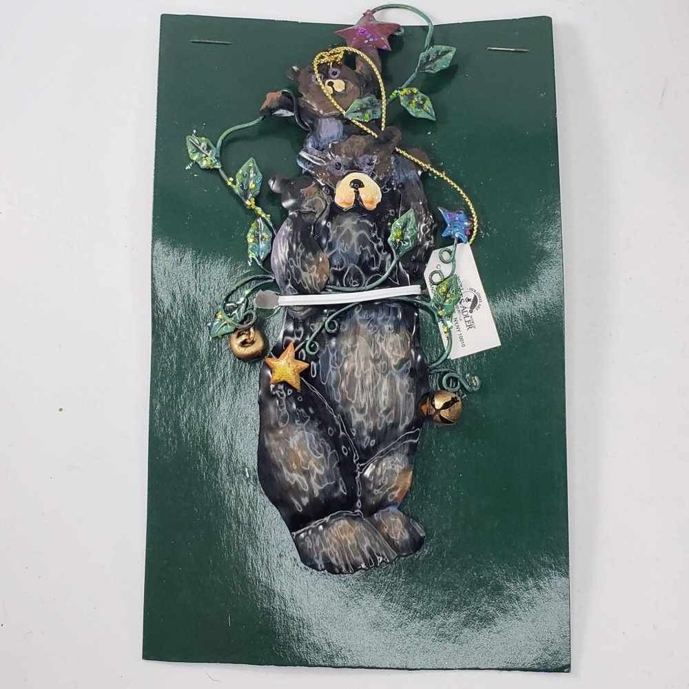 Santa's World Kurt Adler Bear Metal Ornament Christmas